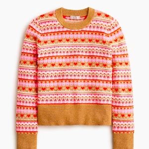 Shrunken fair isle lambswool sweater